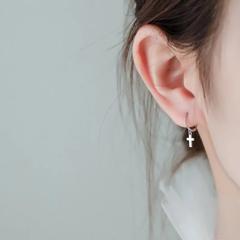 CROSS EARRINGS 925 - Faith & Glow Co.