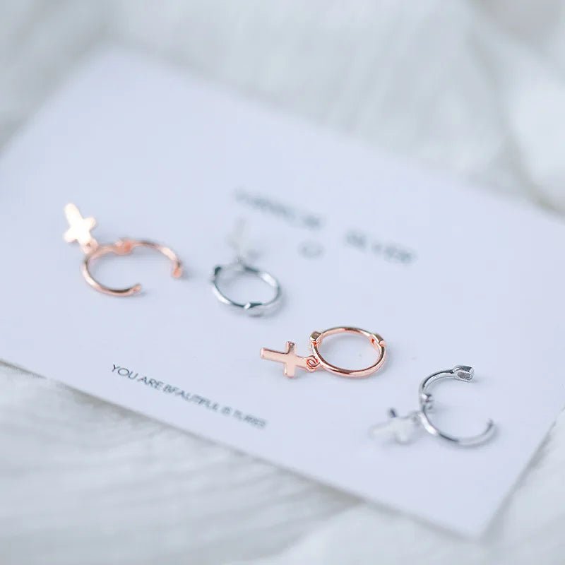CROSS EARRINGS 925 - Faith & Glow Co.
