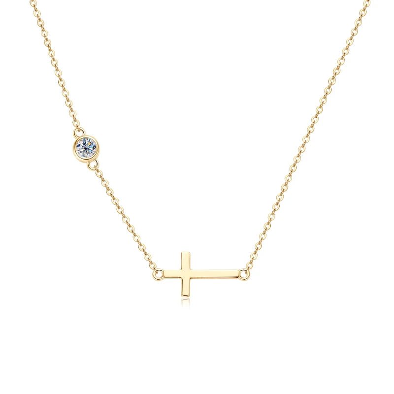 CROSS MOISSANITE NECKLACE - Faith & Glow Co.