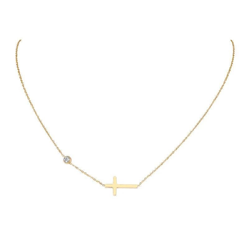 CROSS MOISSANITE NECKLACE - Faith & Glow Co.