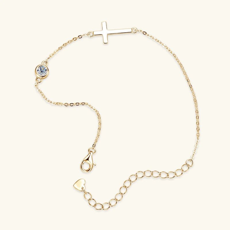 CROSS MOISSANITE NECKLACE & BRACELET SET - Faith & Glow Co.
