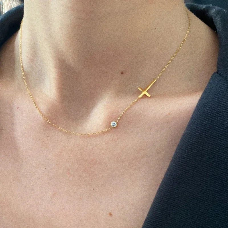 CROSS MOISSANITE NECKLACE & BRACELET SET - Faith & Glow Co.