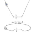CROSS MOISSANITE NECKLACE & BRACELET SET - Faith & Glow Co.