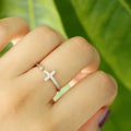 CZ ADJUSTABLE CROSS RING 925 - Faith & Glow Co.