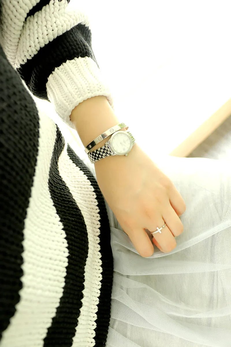 CZ ADJUSTABLE CROSS RING 925 - Faith & Glow Co.