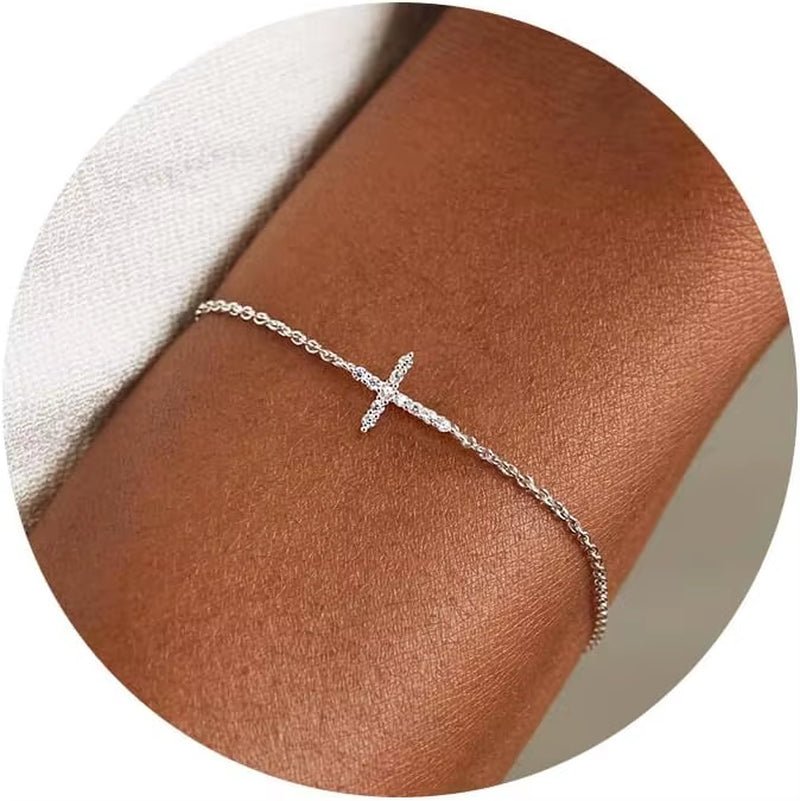 CZ CROSS BRACELET 925 - Faith & Glow Co.