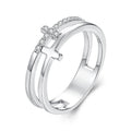 DOUBLE CROSS MOISSANITE RING 925 - Faith & Glow Co.