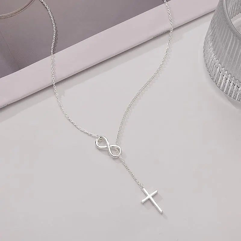 INFINITY CROSS PENDANT NECKLACE - Faith & Glow Co.