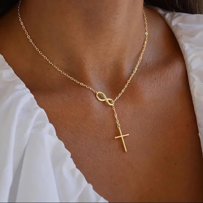 INFINITY CROSS PENDANT NECKLACE - Faith & Glow Co.