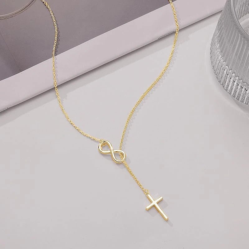 INFINITY CROSS PENDANT NECKLACE - Faith & Glow Co.