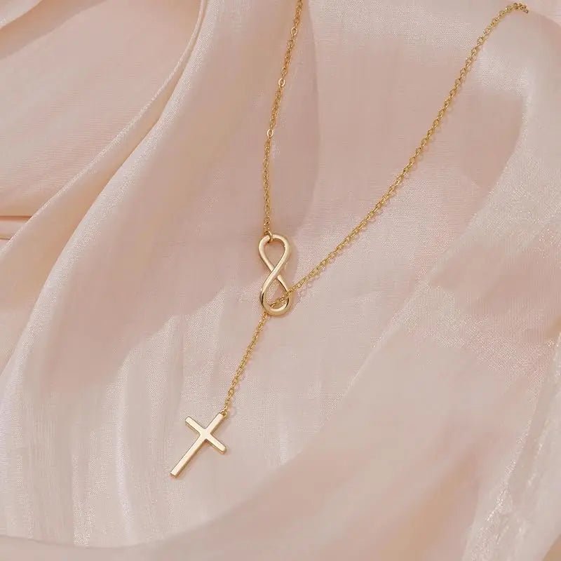INFINITY CROSS PENDANT NECKLACE - Faith & Glow Co.
