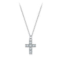 MOISSANITE CROSS NECKLACE 925 WHITE GOLD PLATED - Faith & Glow Co.