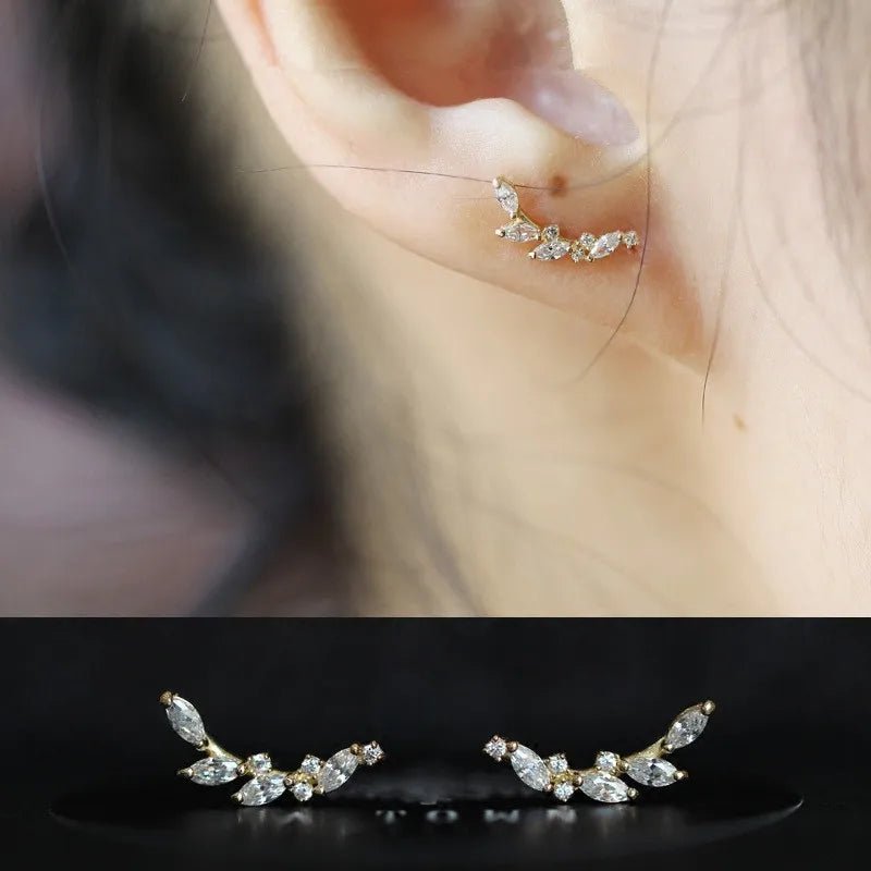 OLIVE BANCH EARRINGS 925 & GOLD PLATED - Faith & Glow Co.