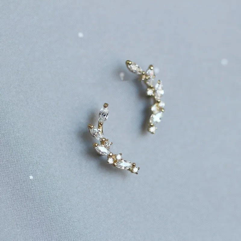 OLIVE BANCH EARRINGS 925 & GOLD PLATED - Faith & Glow Co.