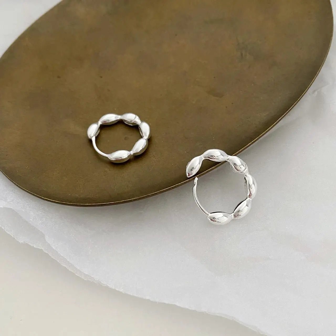 OLIVE BRANCH HOOP EARRINGS - Faith & Glow Co.