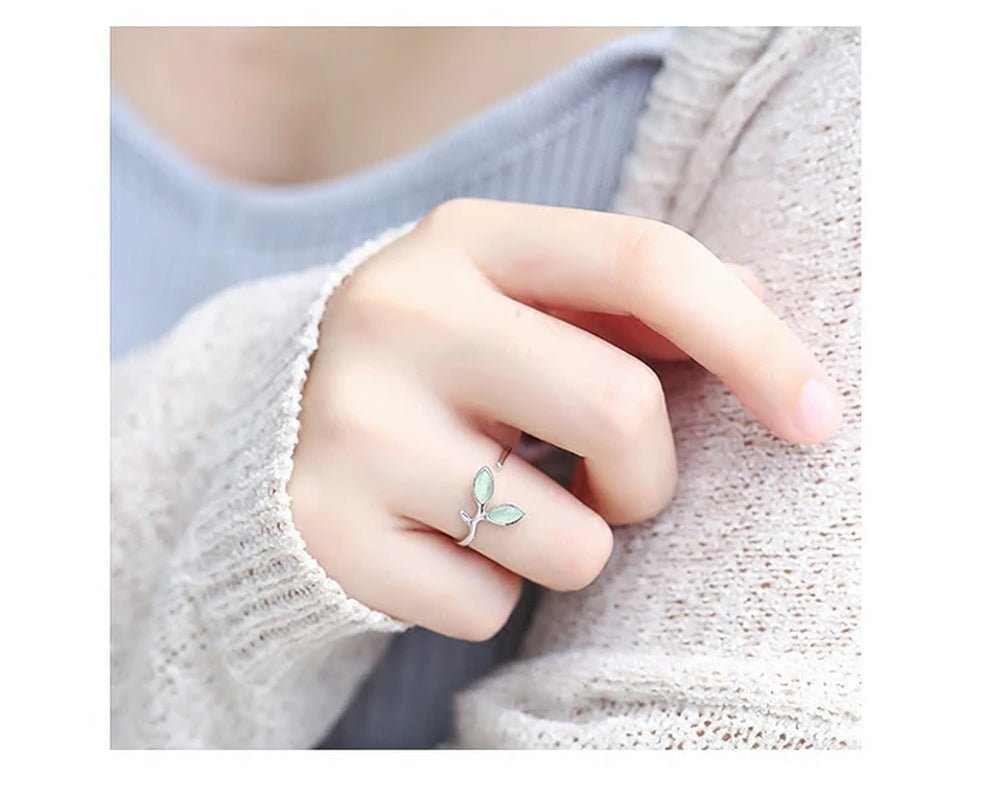 OLIVE LEAF RING 925 - Faith & Glow Co.
