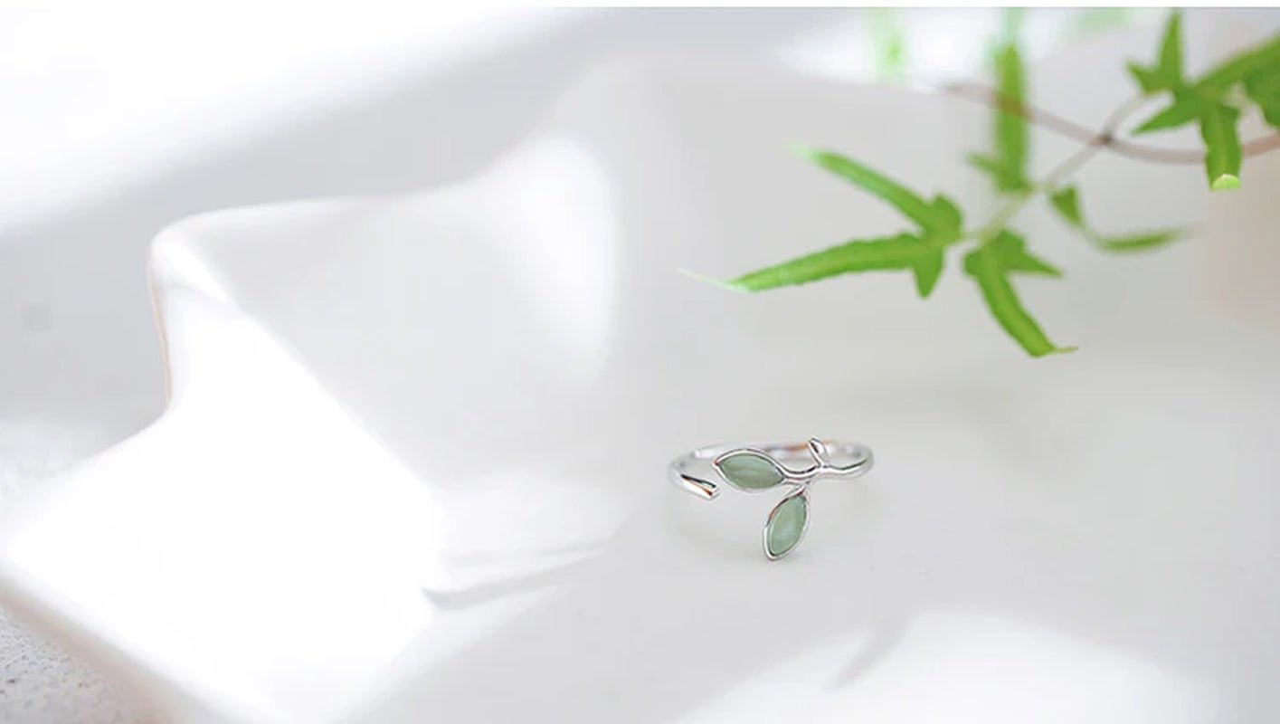 OLIVE LEAF RING 925 - Faith & Glow Co.